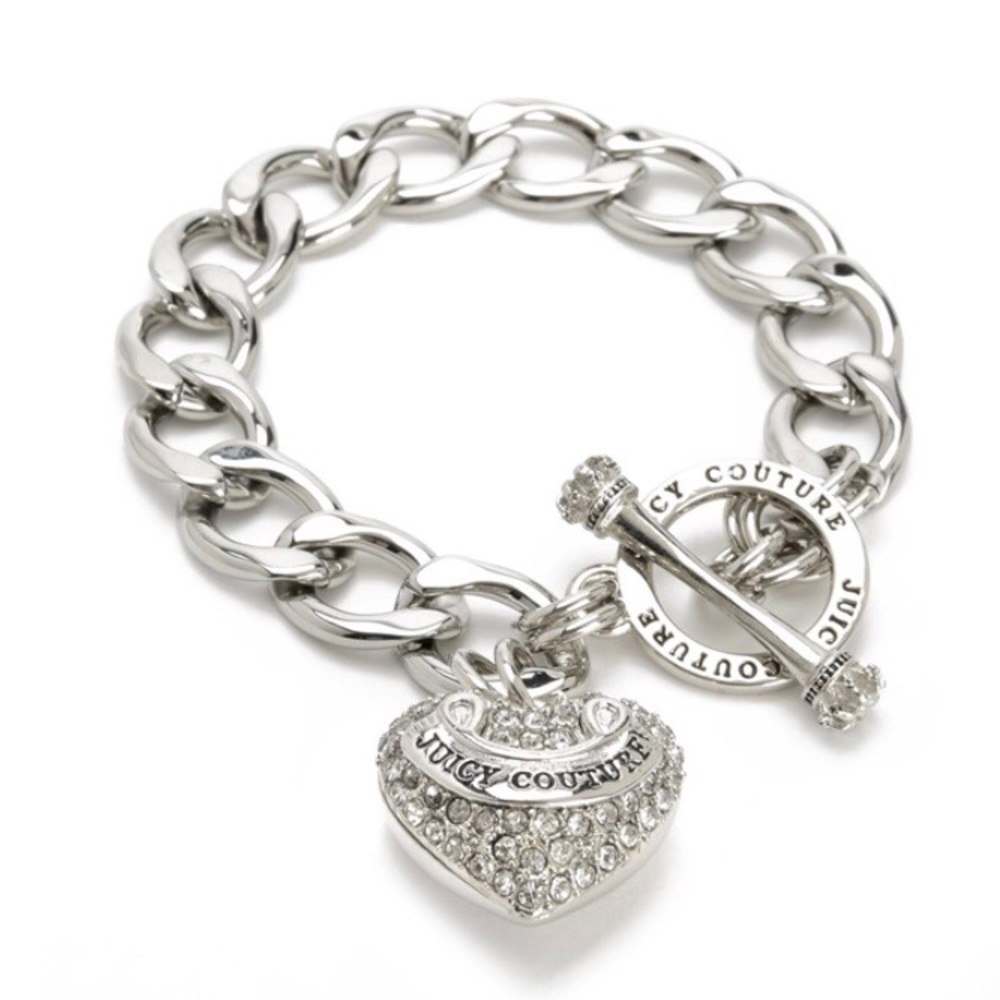 Juicy Couture Pave Banner Heart Starter Bracelet